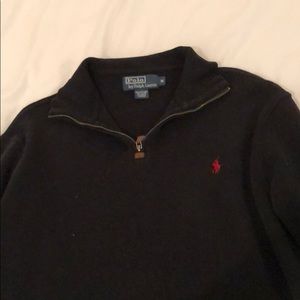 Black long sleeve polo pullover